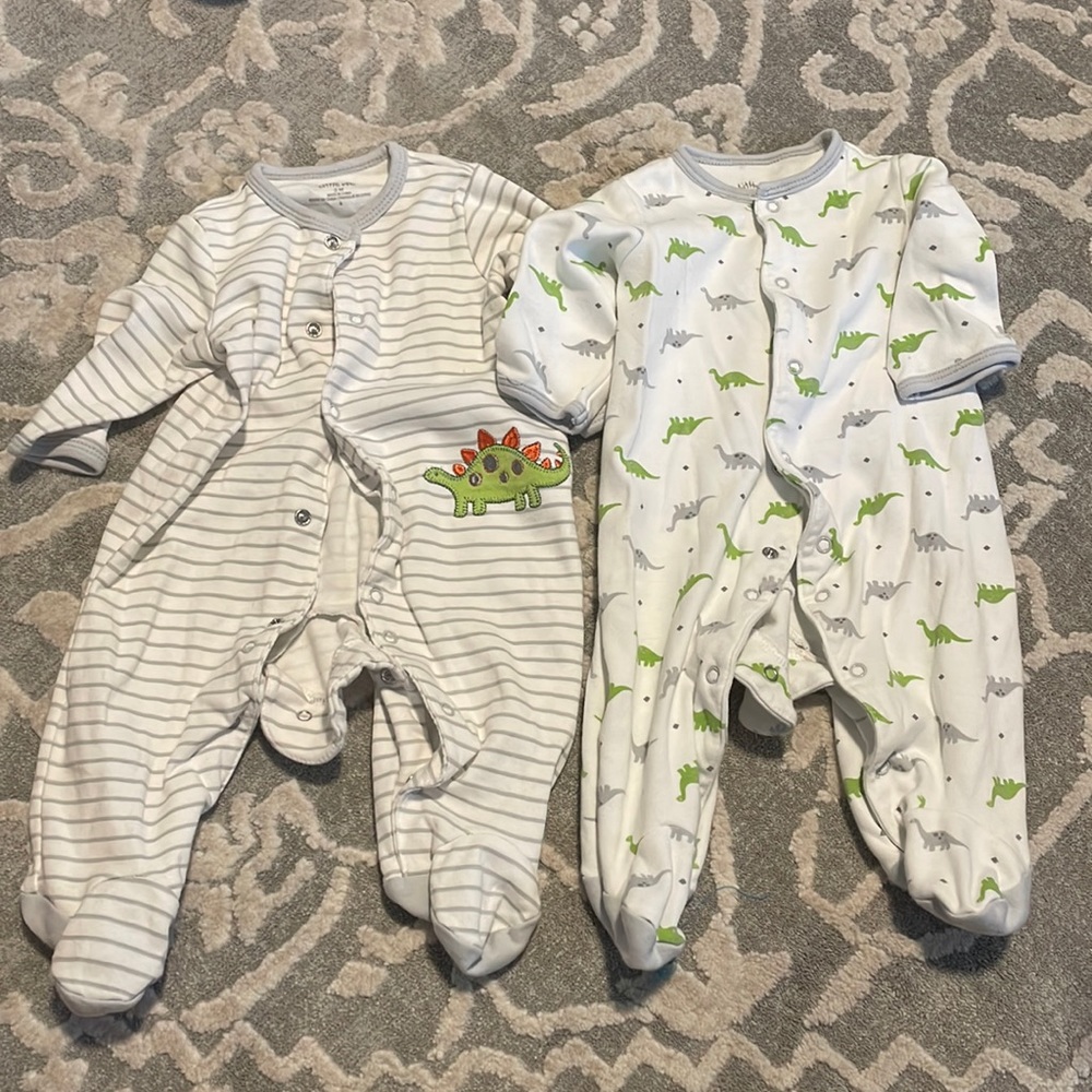 "Little Me" dinosaur pajama set 3 months